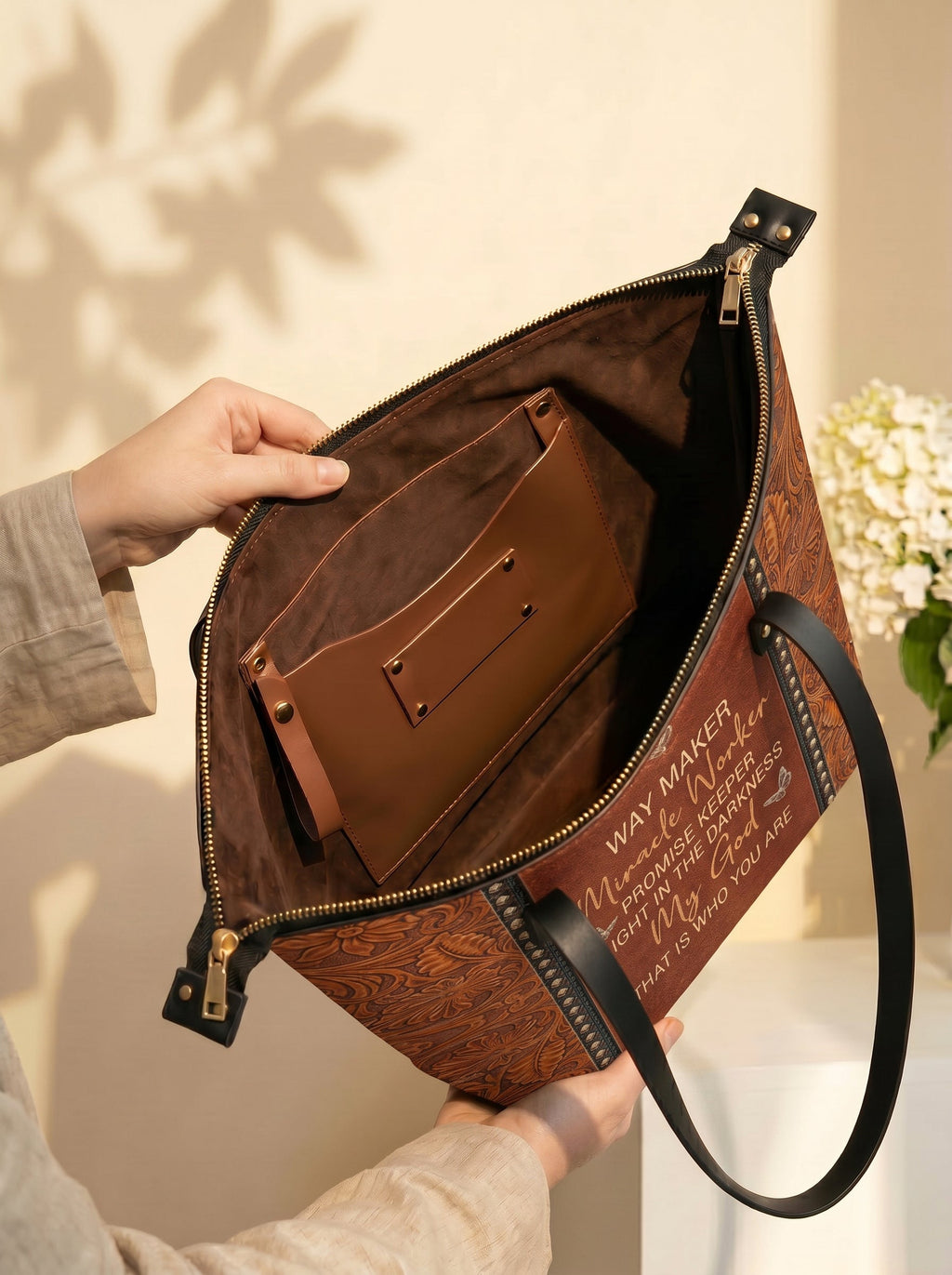 Waymaker Christian Leather Tote Bag