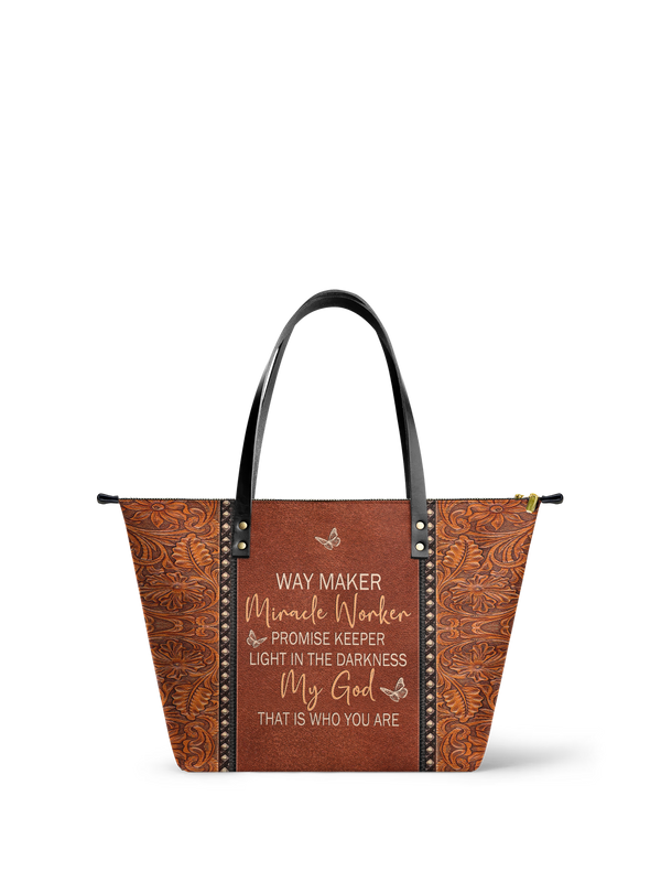 Waymaker Christian Leather Tote Bag