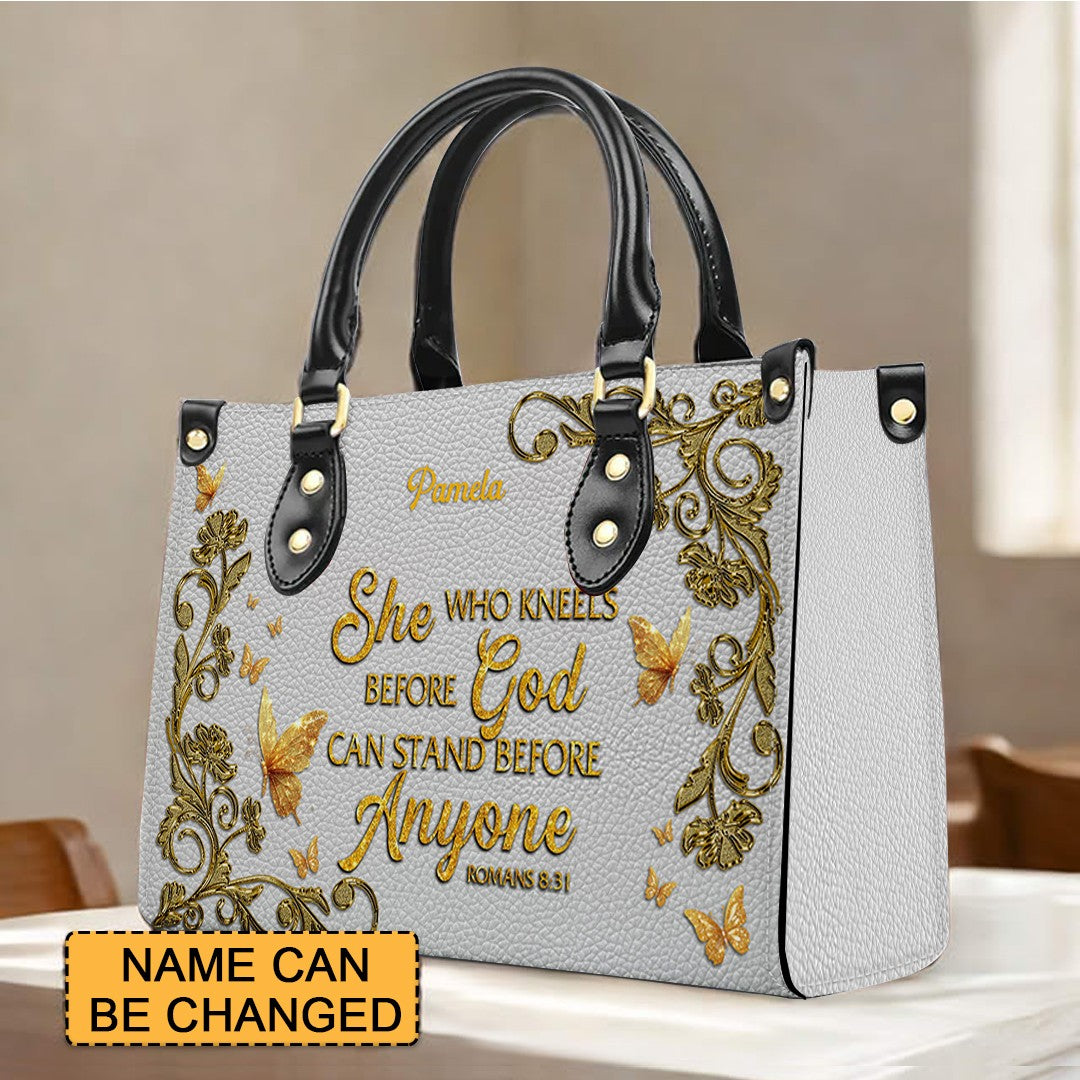 Personalized Bible Verse Leather Handbag