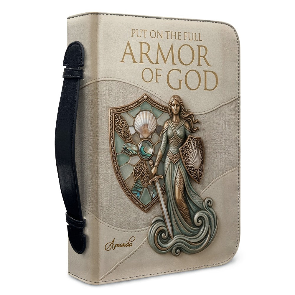 Personalized Armor of God Leather Bible Cover
