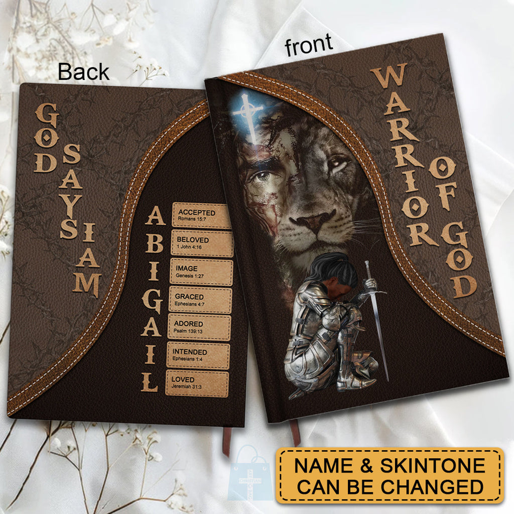 Personalized "Warrior Of God" Leather Prayer Journal