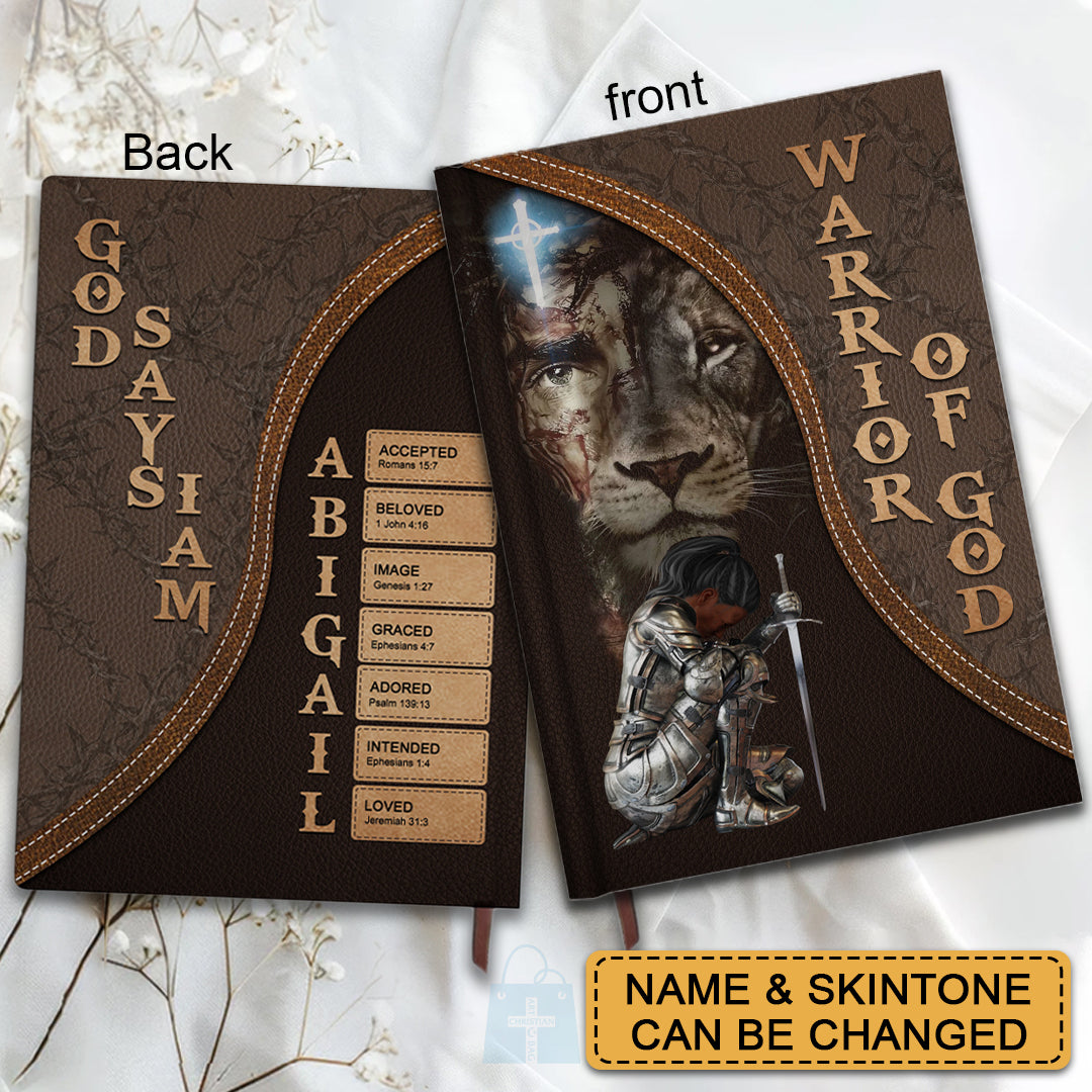 Personalized "Warrior Of God" Leather Prayer Journal