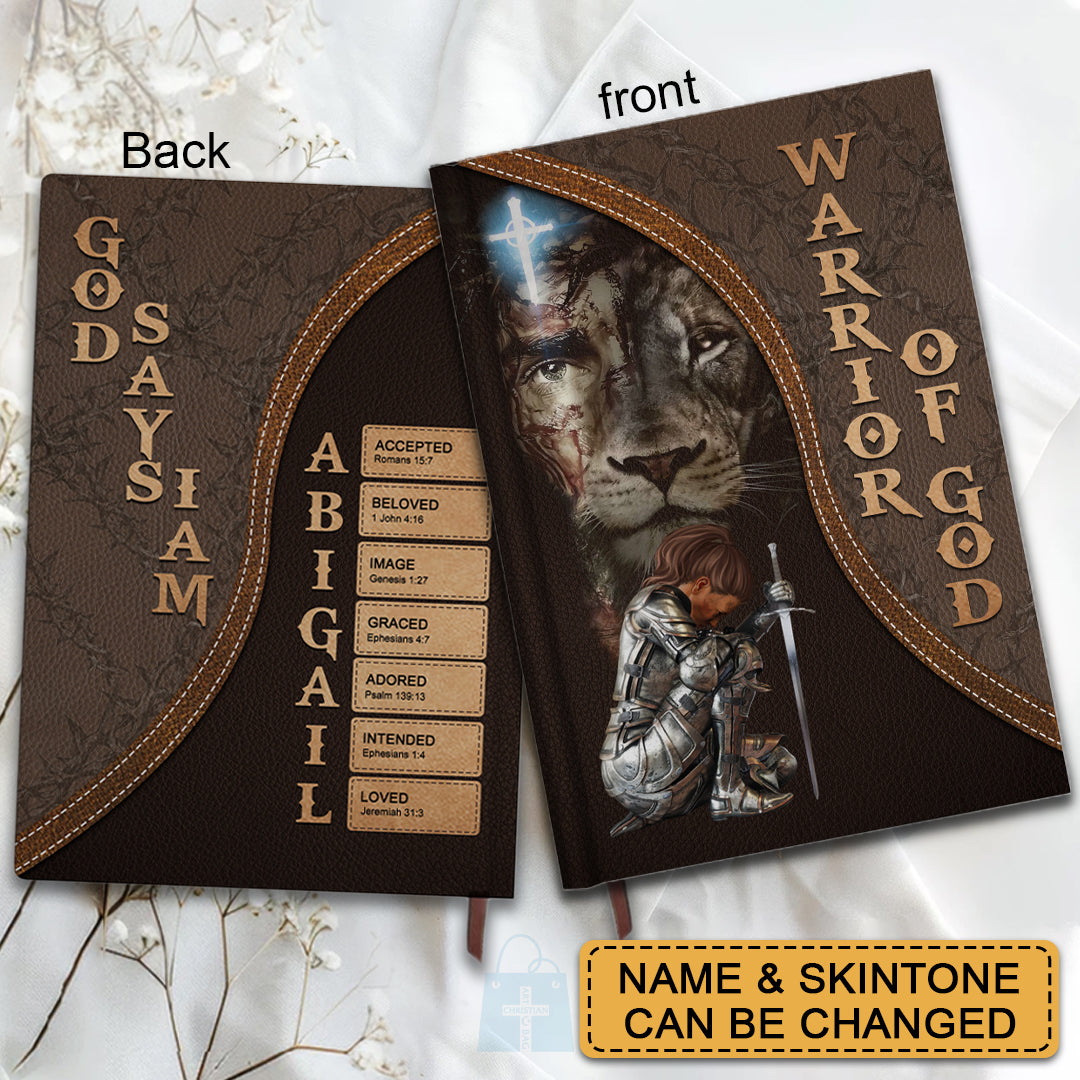 Personalized "Warrior Of God" Leather Prayer Journal