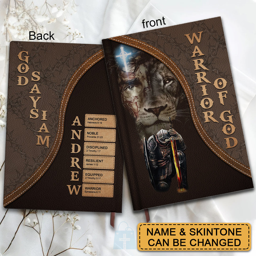 Personalized "Warrior Of God" Leather Prayer Journal