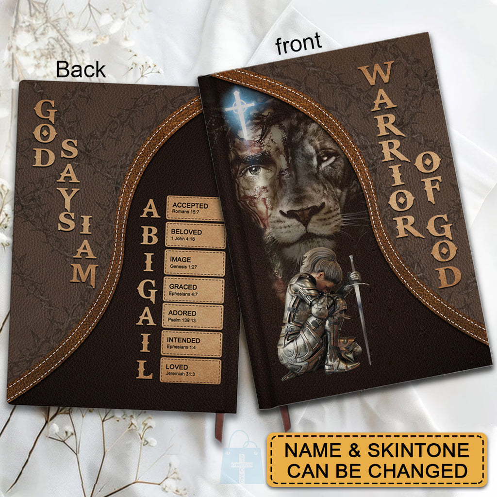 Personalized "Warrior Of God" Leather Prayer Journal