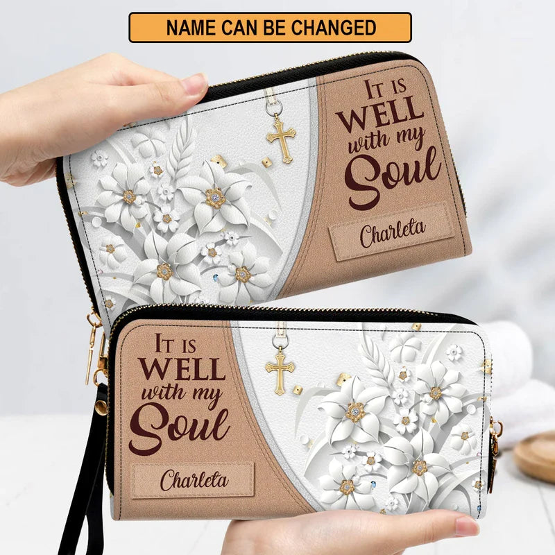 It Is Well With My Soul Personalized Clutch Purse