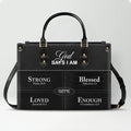 Personalized God Says I Am Leather Handbag