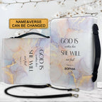 White & Gold Marble Bible Cover Case with Handle