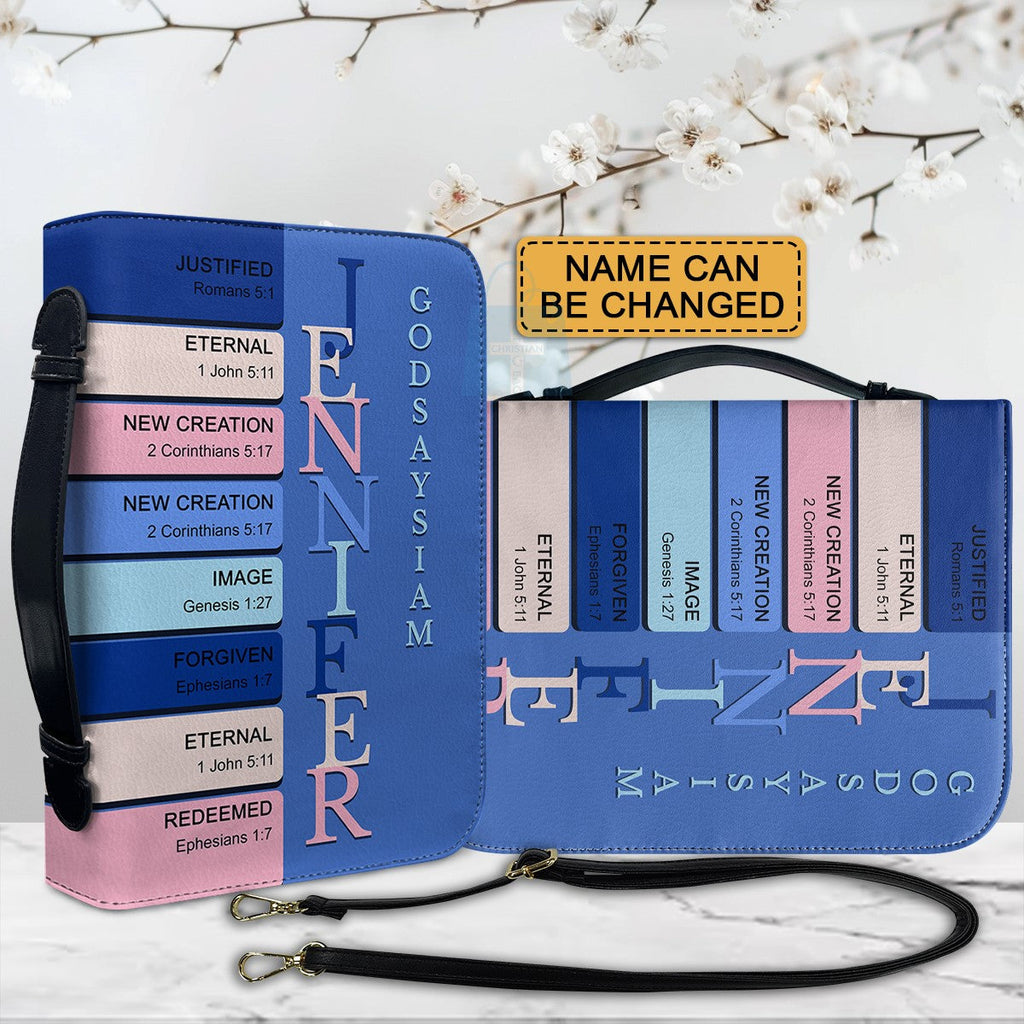 Personalized Blue Bible Cover with Name Meaning