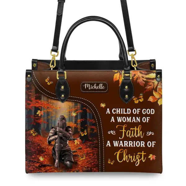Woman of Faith Personalized Leather Handbag