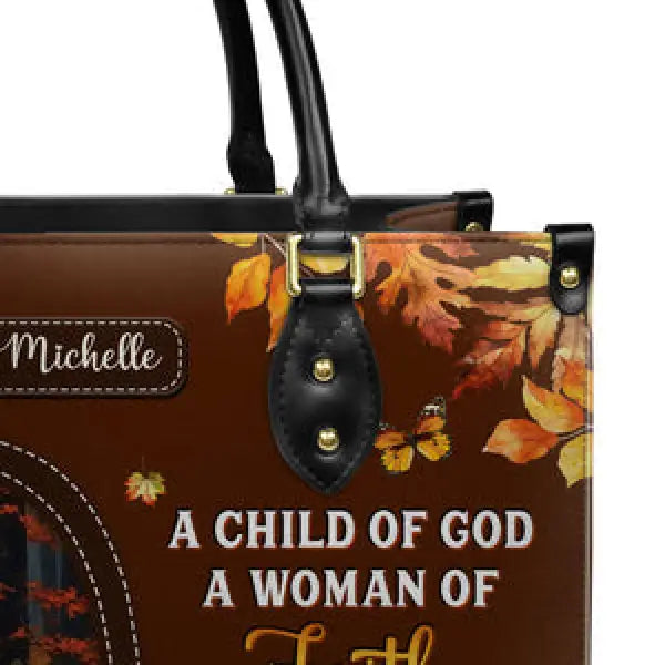 Woman of Faith Personalized Leather Handbag