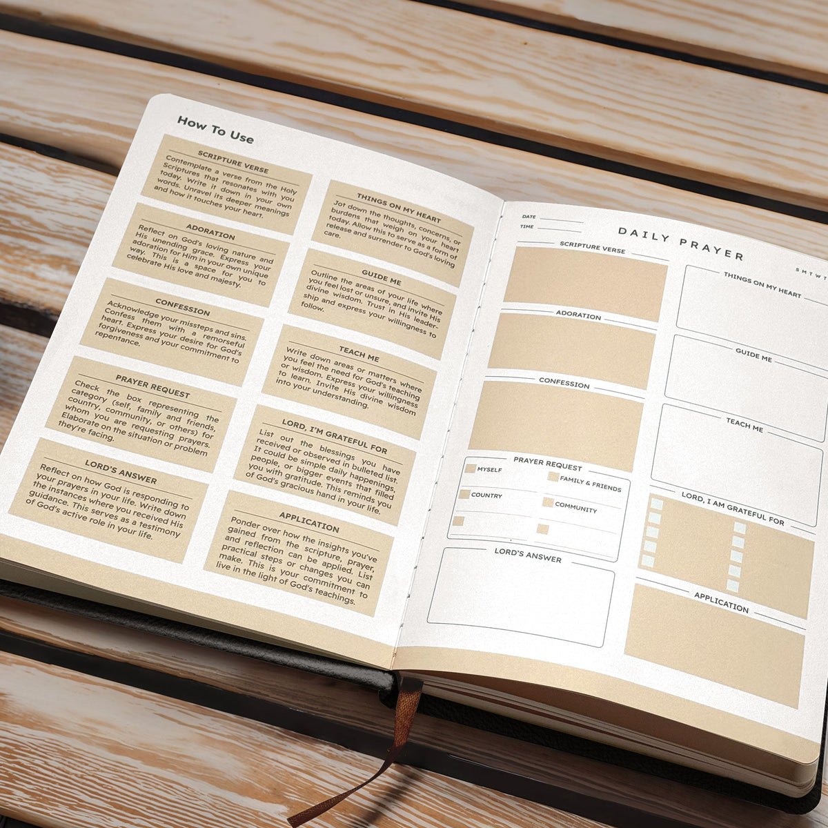 Guided Proverbs 16:9 Leather Prayer Journal