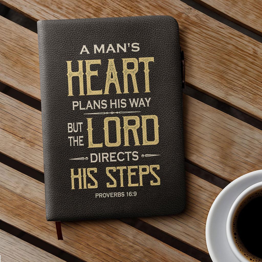 Guided Proverbs 16:9 Leather Prayer Journal