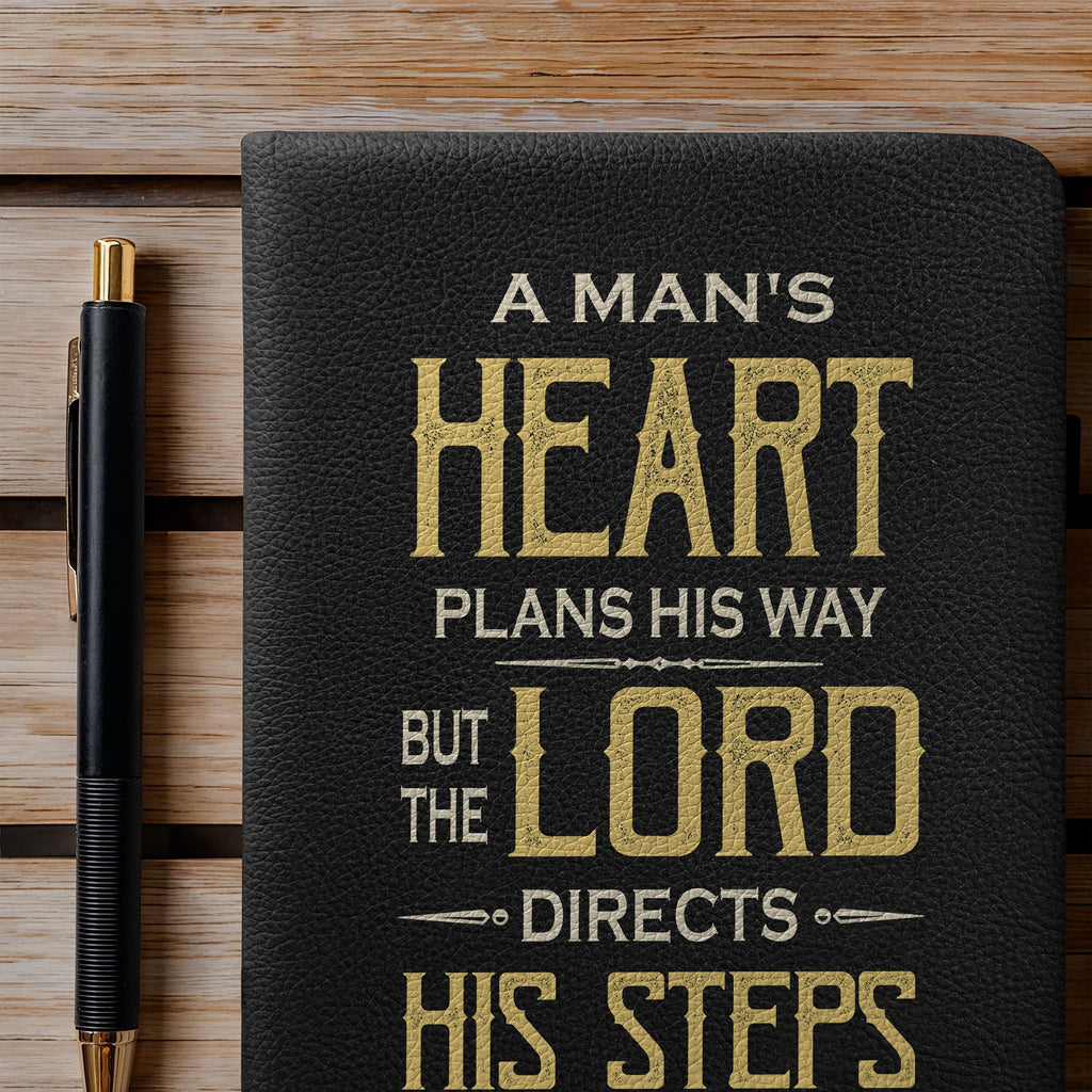 Guided Proverbs 16:9 Leather Prayer Journal