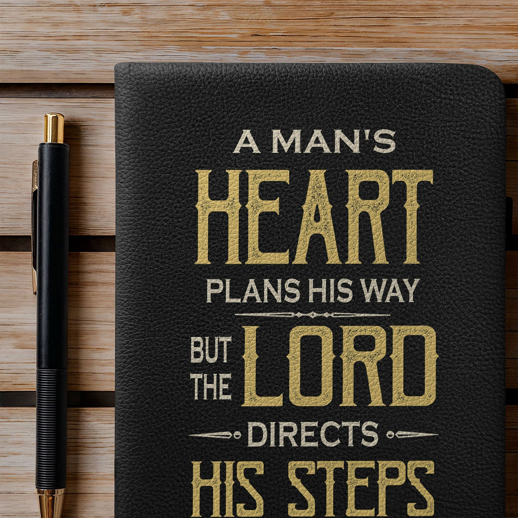 Guided Proverbs 16:9 Leather Prayer Journal