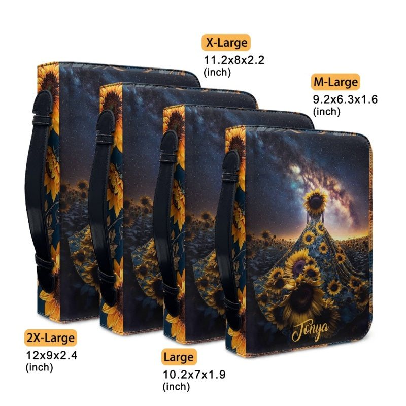 Cosmic Sunflower Personalized Bible Cover