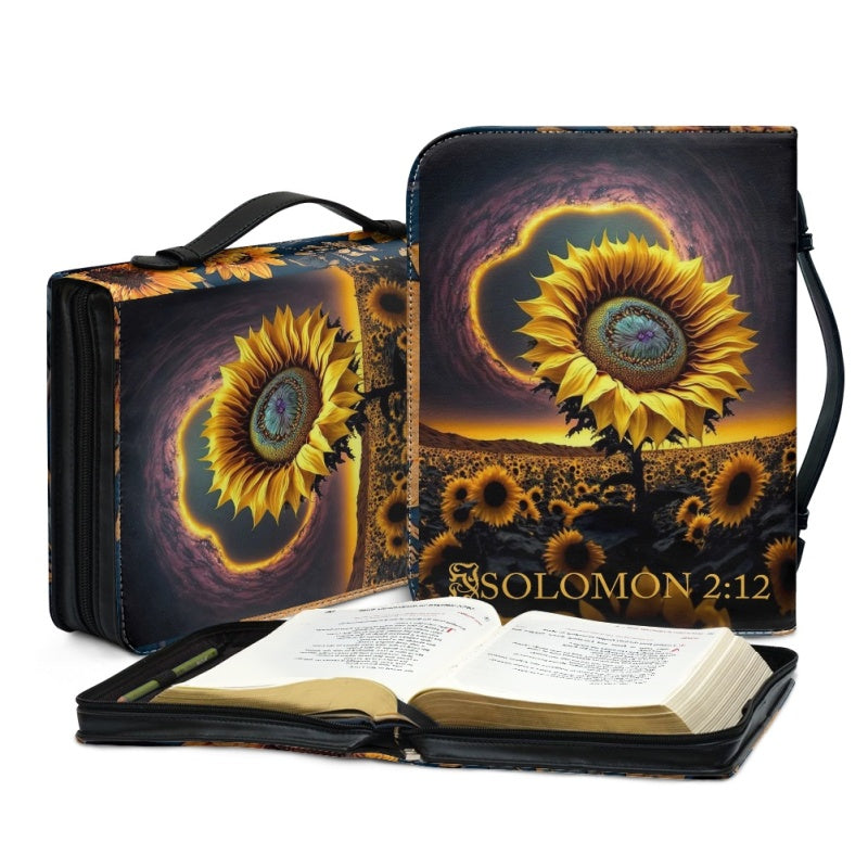 Cosmic Sunflower Personalized Bible Cover