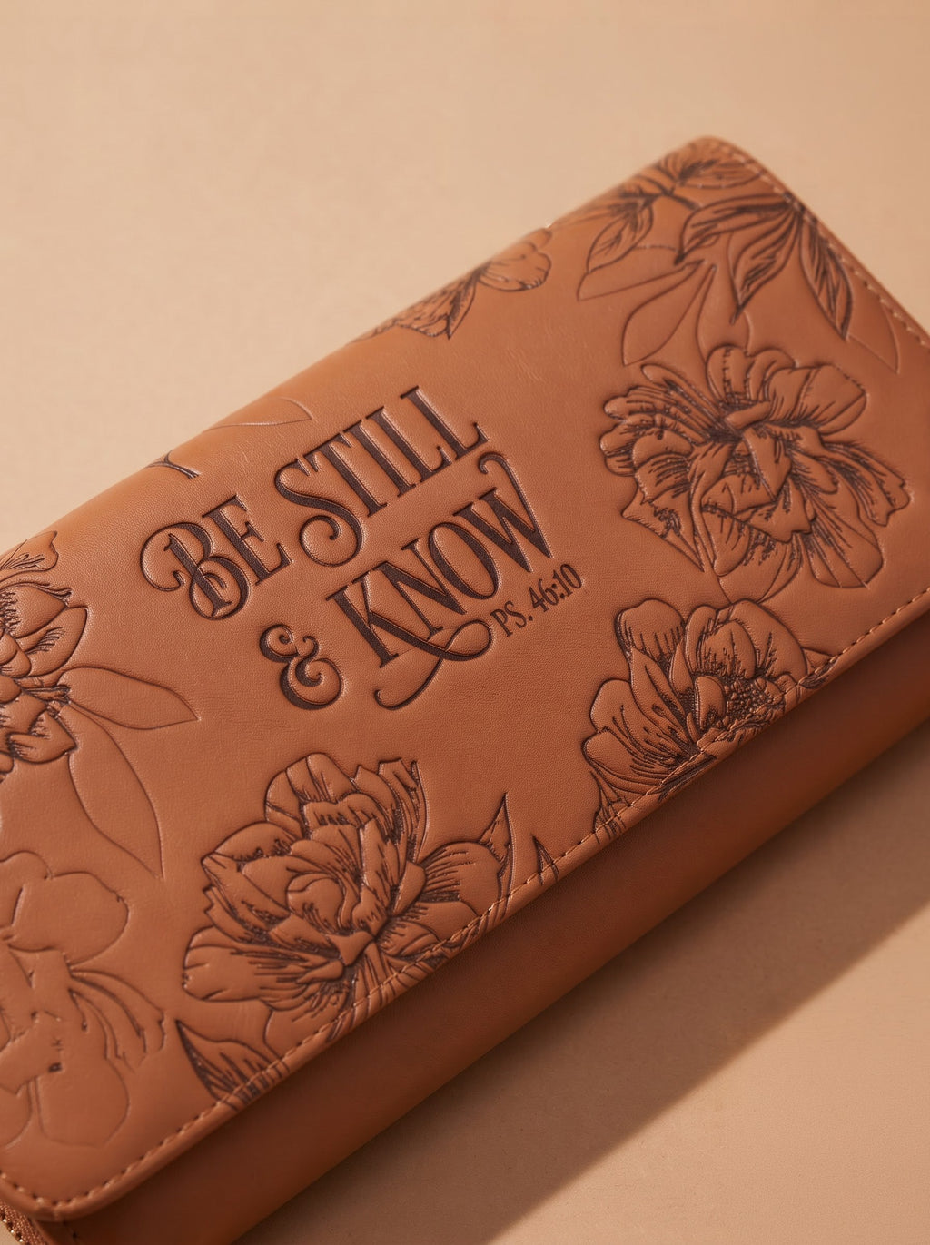Tranquil Psalm 46:10 Embossed Leather Wallet