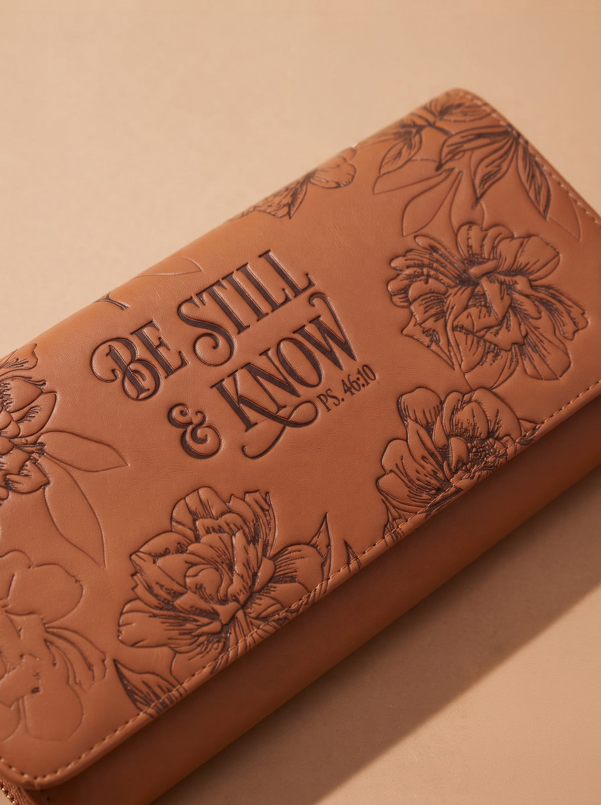 Tranquil Psalm 46:10 Embossed Leather Wallet
