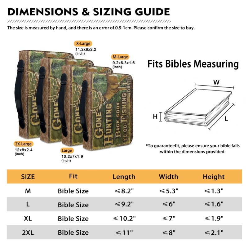 Personalized Gone Hunting Fishing Bible Cover