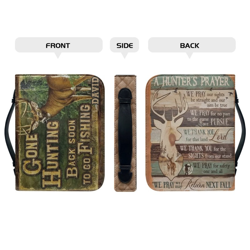 Personalized Gone Hunting Fishing Bible Cover