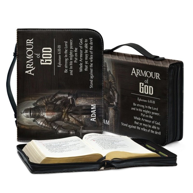 Personalized Armor of God Leather Bible Cover