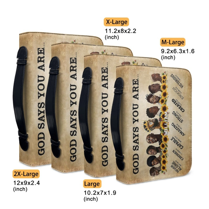 Personalized God Says You Are Bible Cover for Men