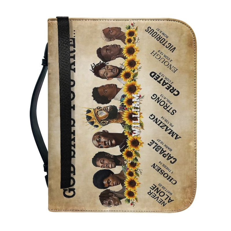 Personalized God Says You Are Bible Cover for Men