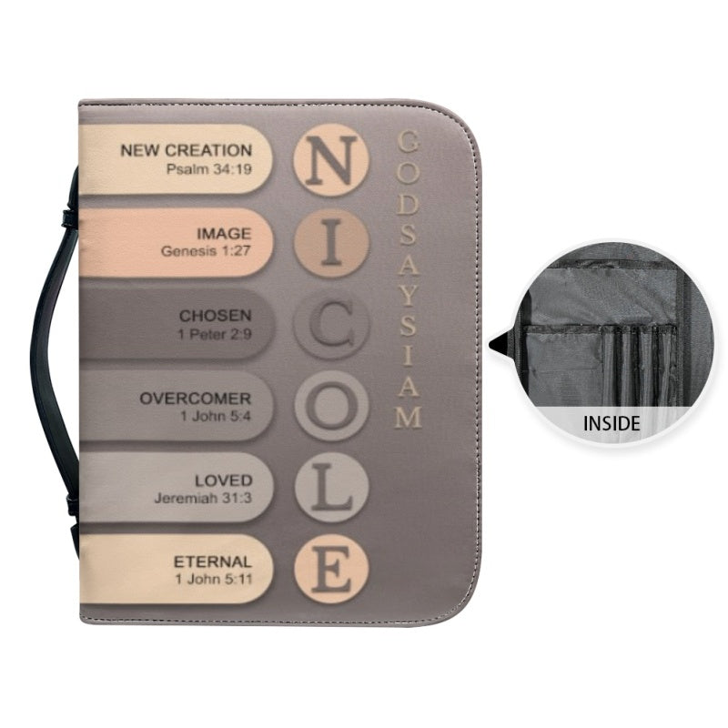 Personalized Name Meaning Bible Cover - Nude