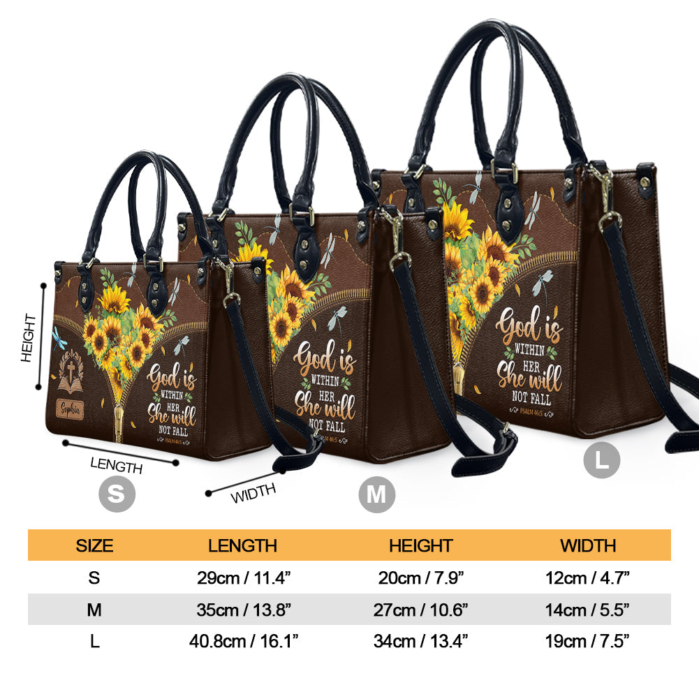 Personalized Faith Dragonfly Leather Handbag