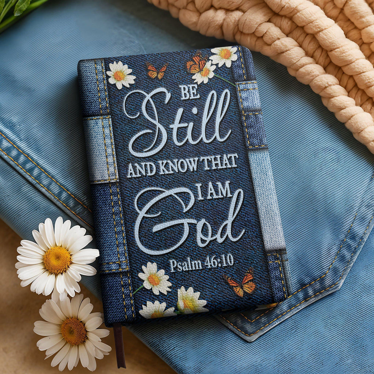Psalm 46:10 Reflect Leather Prayer Journal