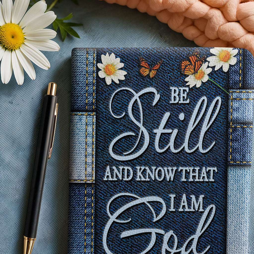 Psalm 46:10 Reflect Leather Prayer Journal