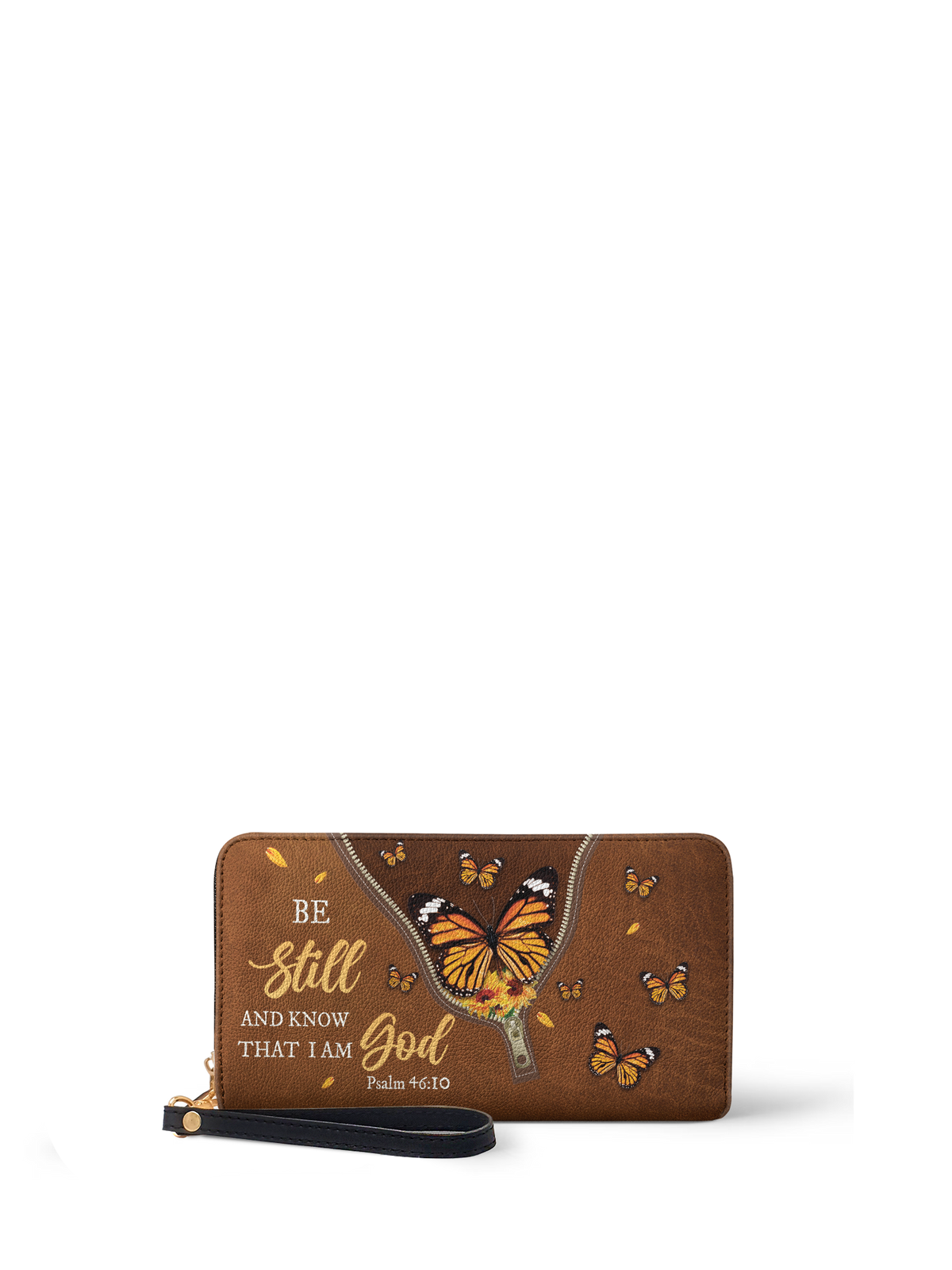 Serene Psalm 46:10 Leather Wallet