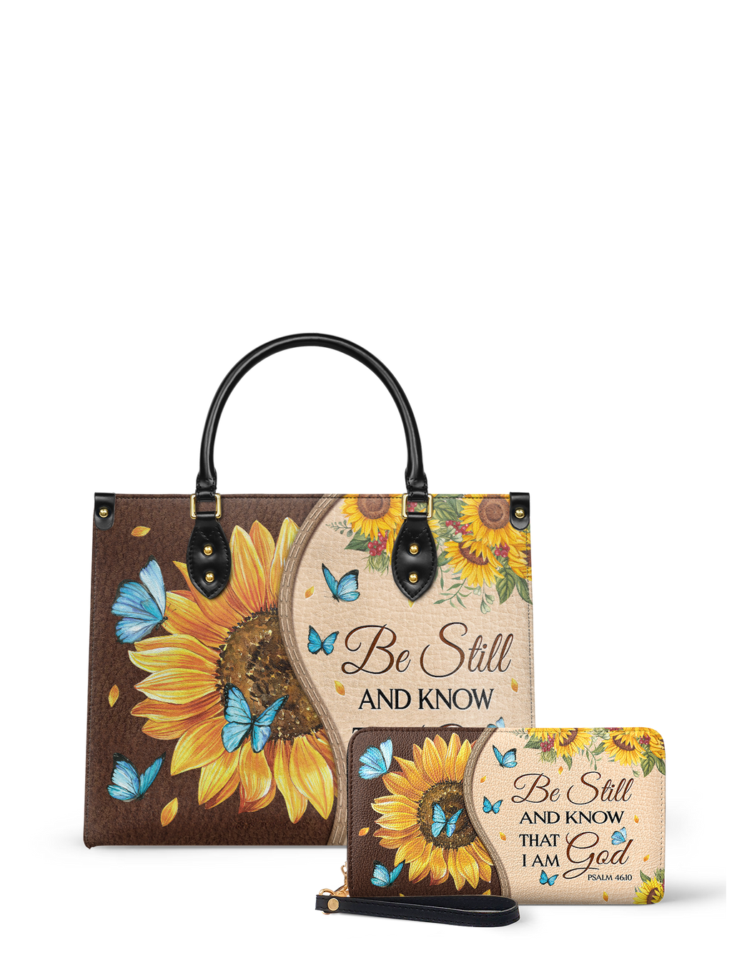 Presence Psalm 46:10 Leather Handbag
