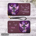 Be Strong Joshua 1:9 Butterfly Leather Wallet