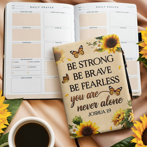 Bold Joshua 1:9 Leather Prayer Journal