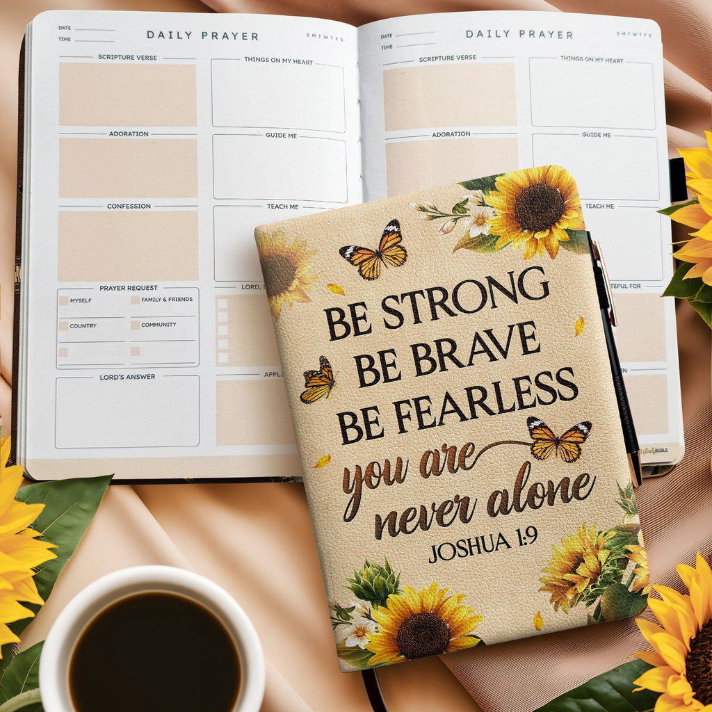 Bold Joshua 1:9 Leather Prayer Journal