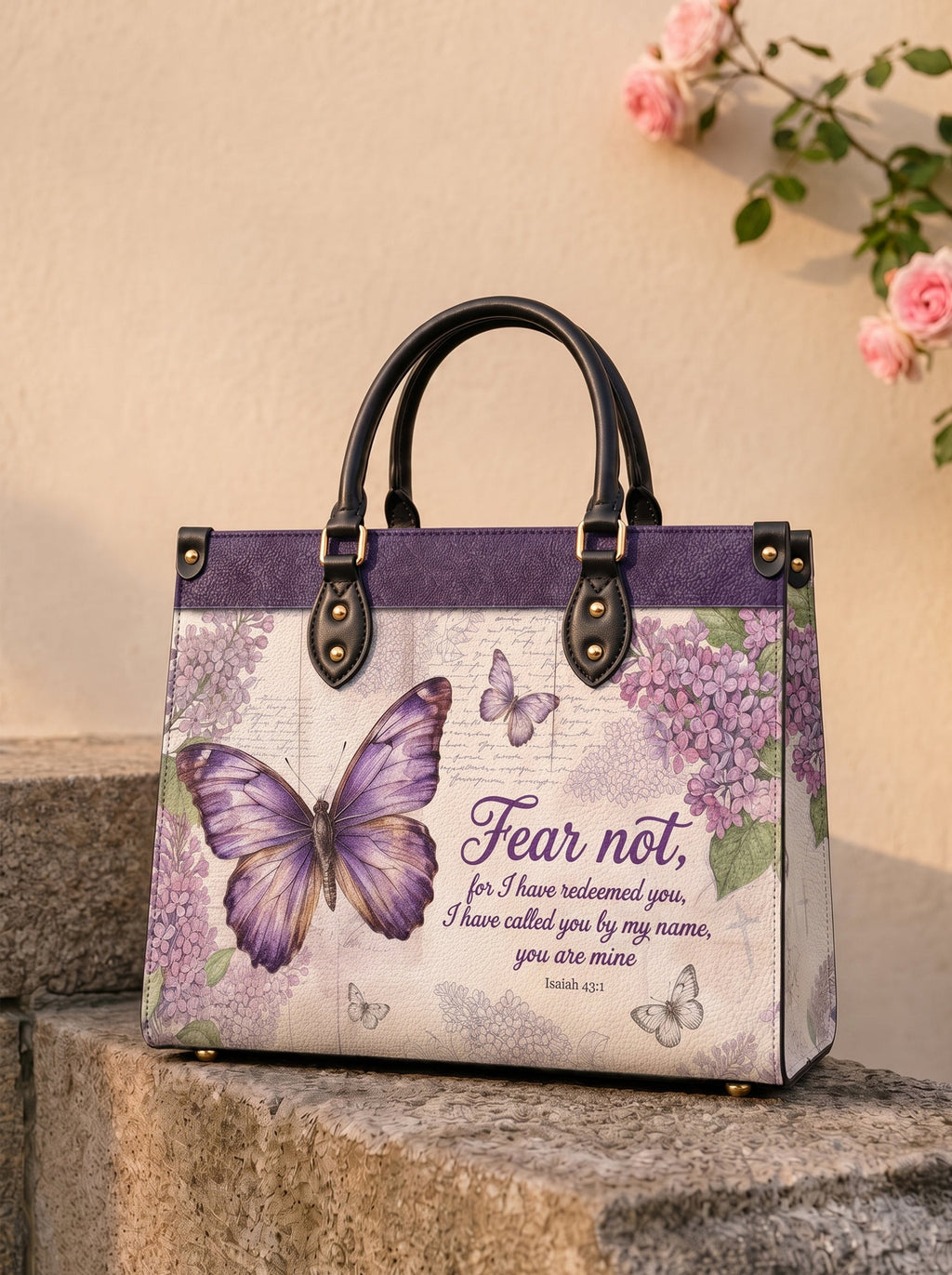 Beloved Isaiah 43:1 Deluxe Vegan Leather Handbag
