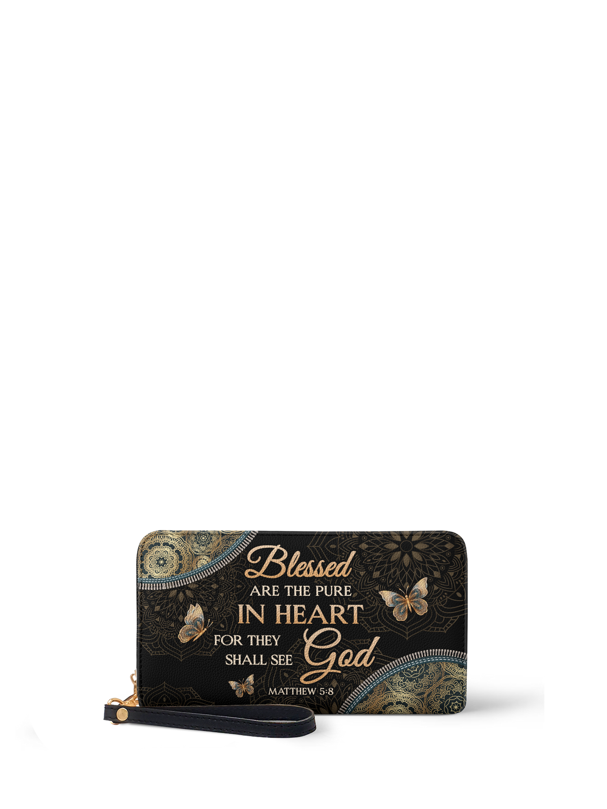 Matthew 5:8 Pure in Heart Leather Wallet