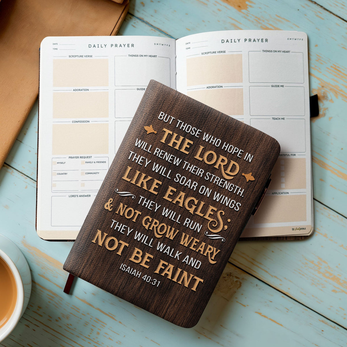 Isaiah 40:31 Wings Leather Prayer Journal