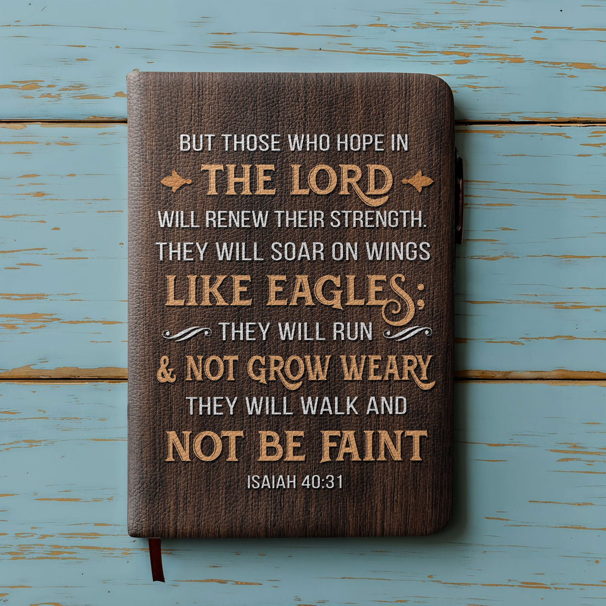 Isaiah 40:31 Wings Leather Prayer Journal