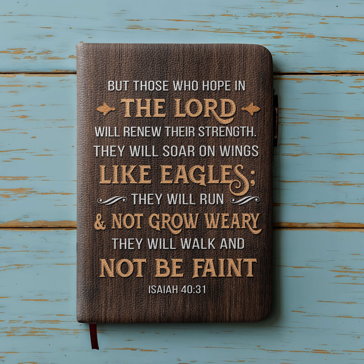 Isaiah 40:31 Wings Leather Prayer Journal