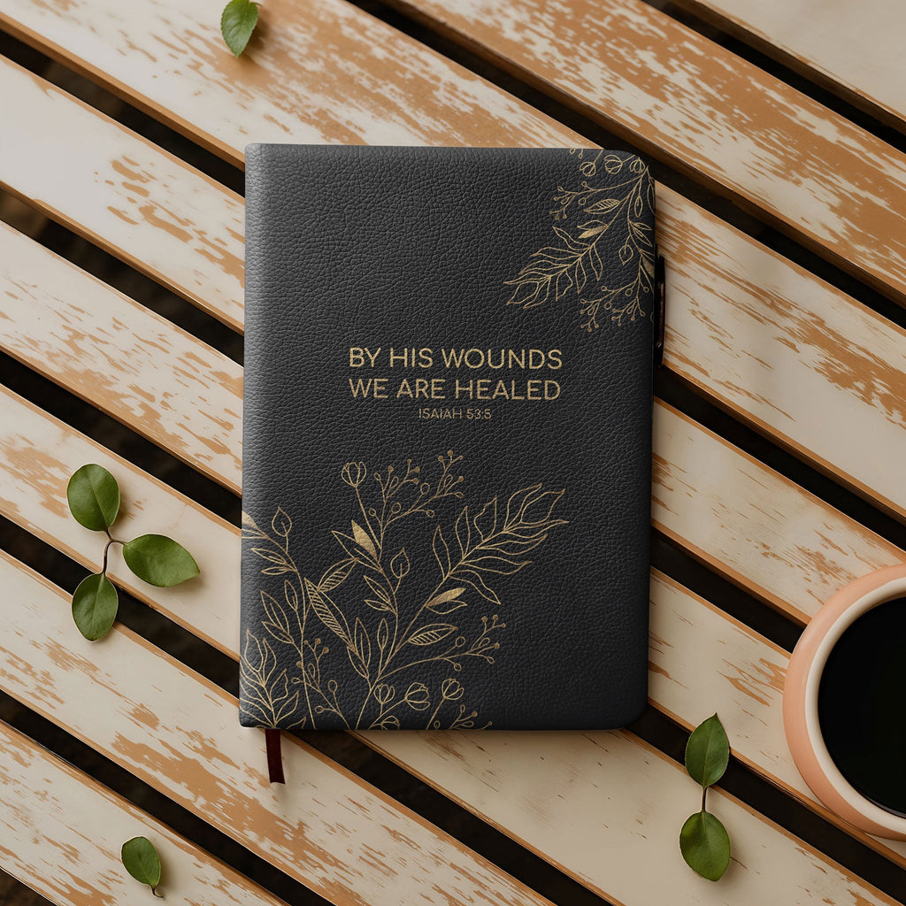 Healed Isaiah 53:5 Leather Prayer Journal