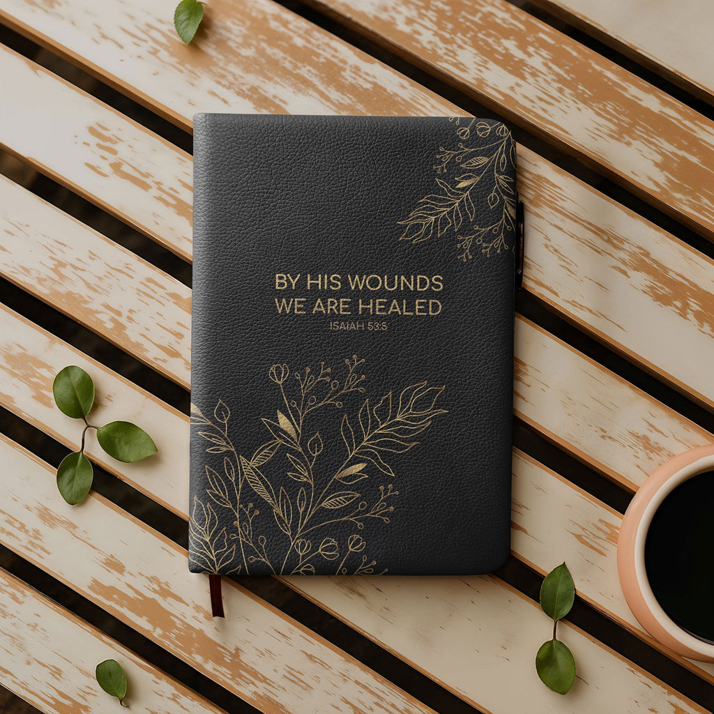 Healed Isaiah 53:5 Leather Prayer Journal