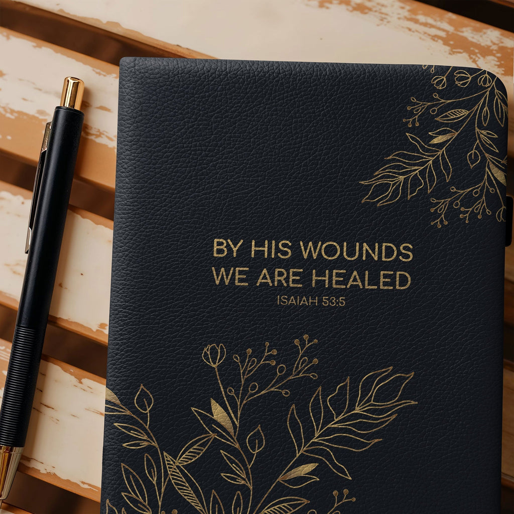Healed Isaiah 53:5 Leather Prayer Journal