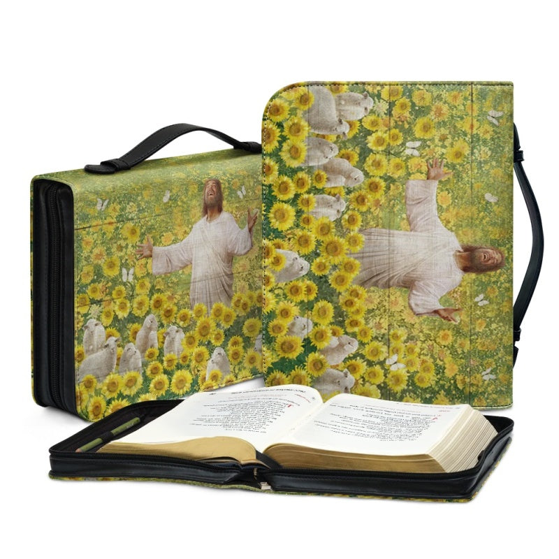 Personalized Jesus & Sunflower Bible Cover