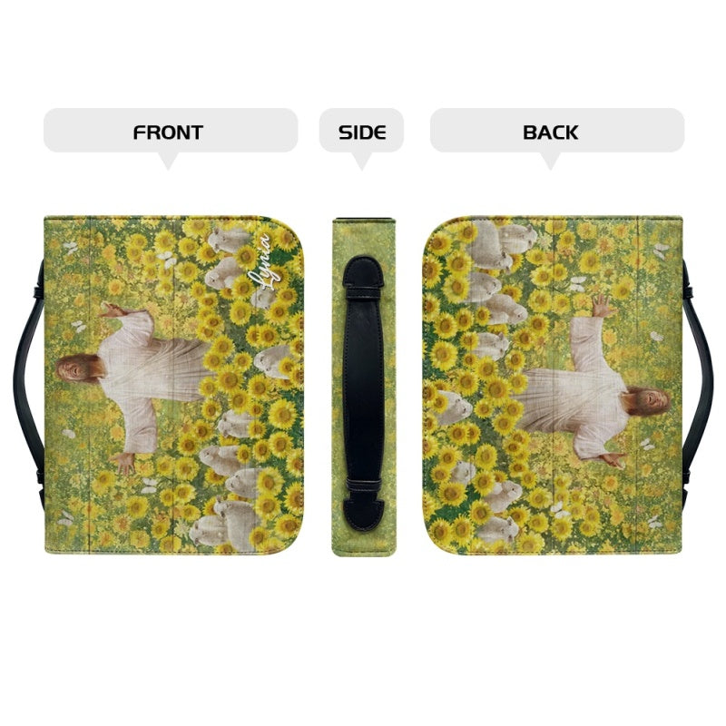 Personalized Jesus & Sunflower Bible Cover
