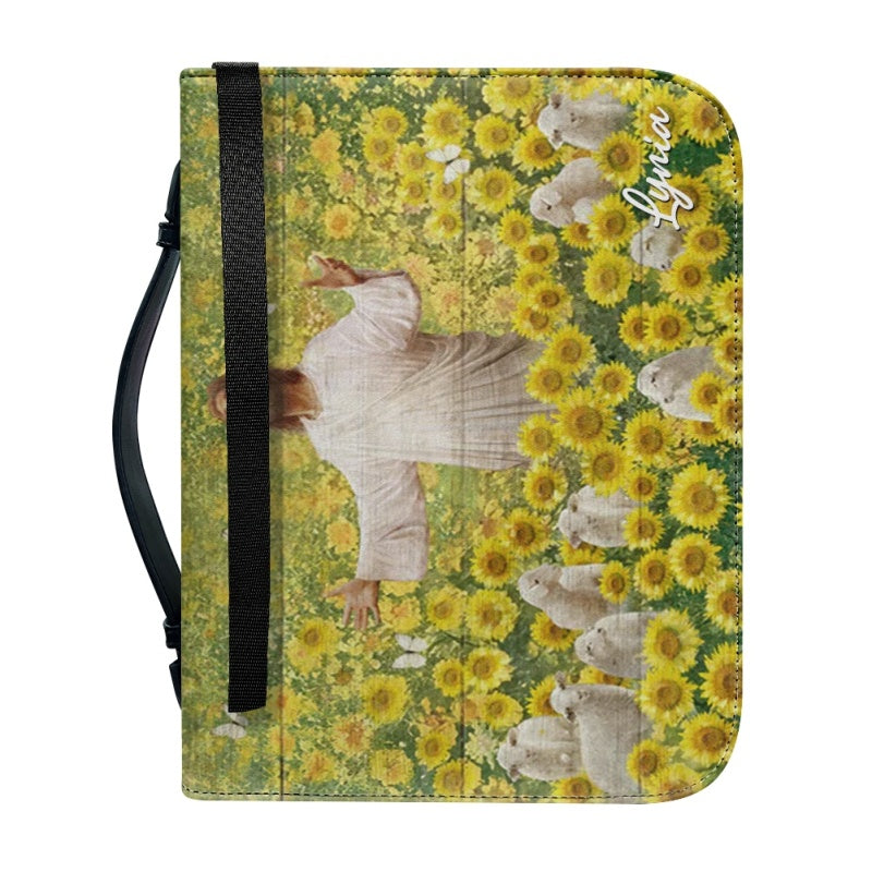 Personalized Jesus & Sunflower Bible Cover