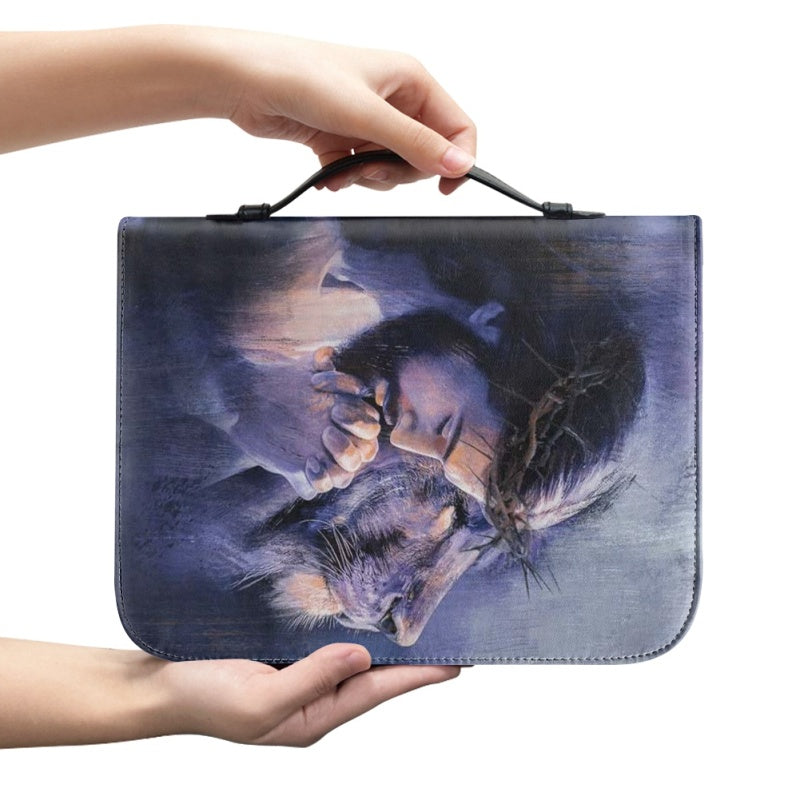 Personalized Jesus & Lion Bible Cover