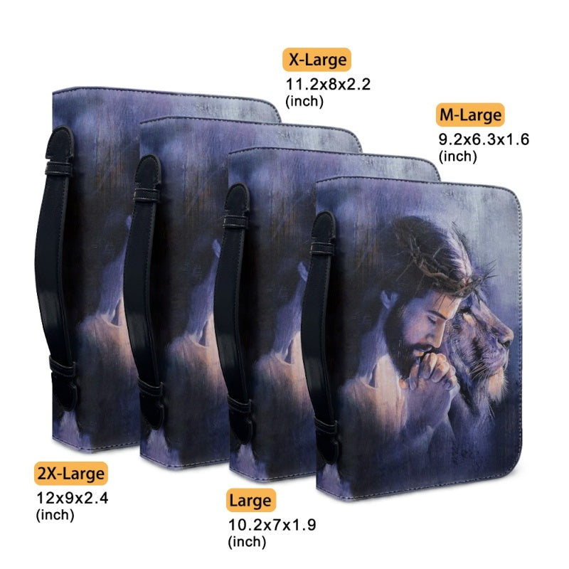 Personalized Jesus & Lion Bible Cover
